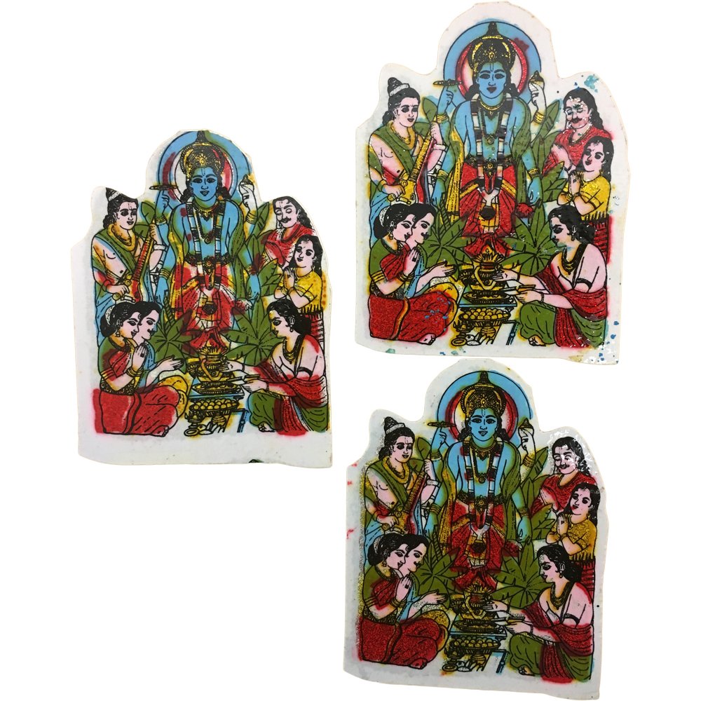 SATYA NARAYAN Yoga Meditation Art Decal Sticker (Set of 3)