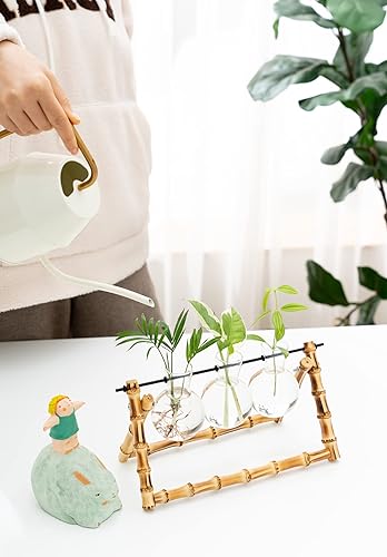 Miniatura 3 de Estaciones de propagación de plantas terrario, soporte de bambú, maceta de escritorio, bombilla de cristal, jarrón para plantas, regalo retro, mesa