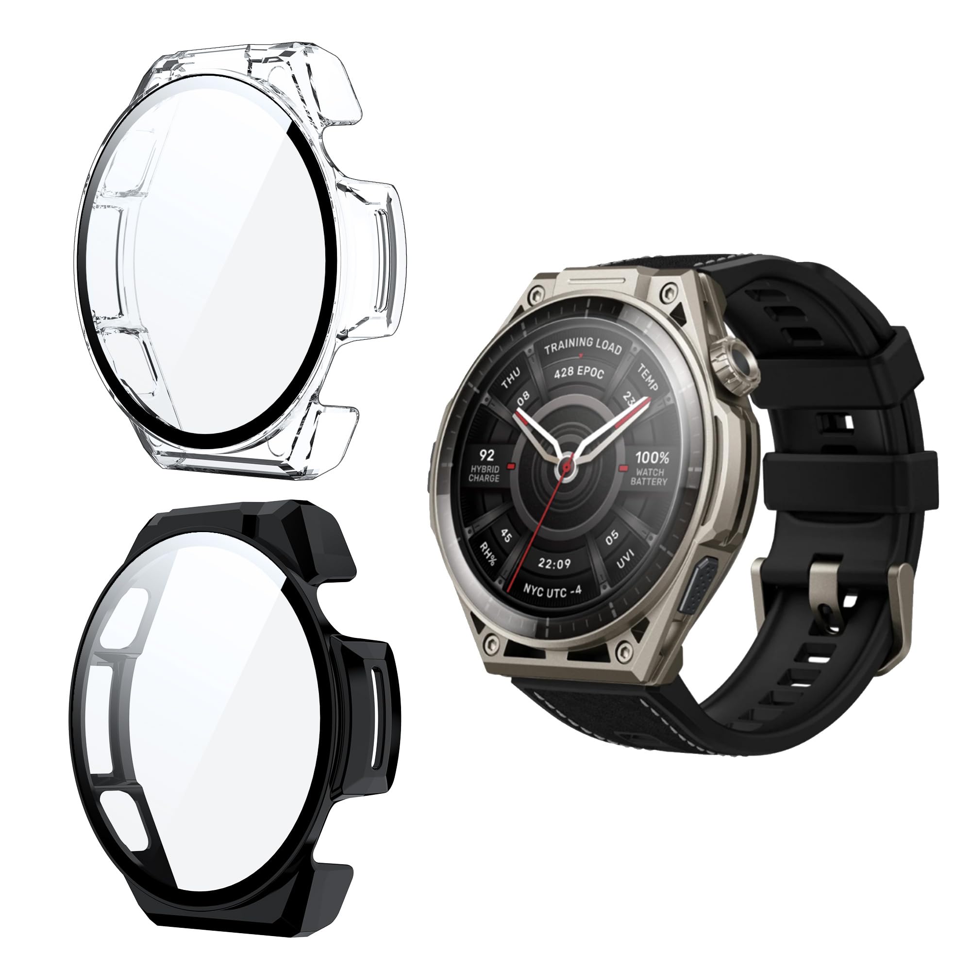 Effcotuo Funda para Amazfit Balance Ultra Cover con Protector de Pantalla, Hard PC Ultrafino y Resistente a Arañazos Carcasa,Compatibles -Nergo