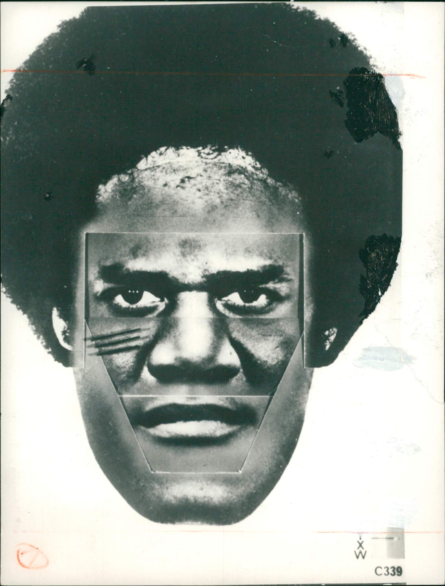 Vintage photo of photofit identification system and identikit