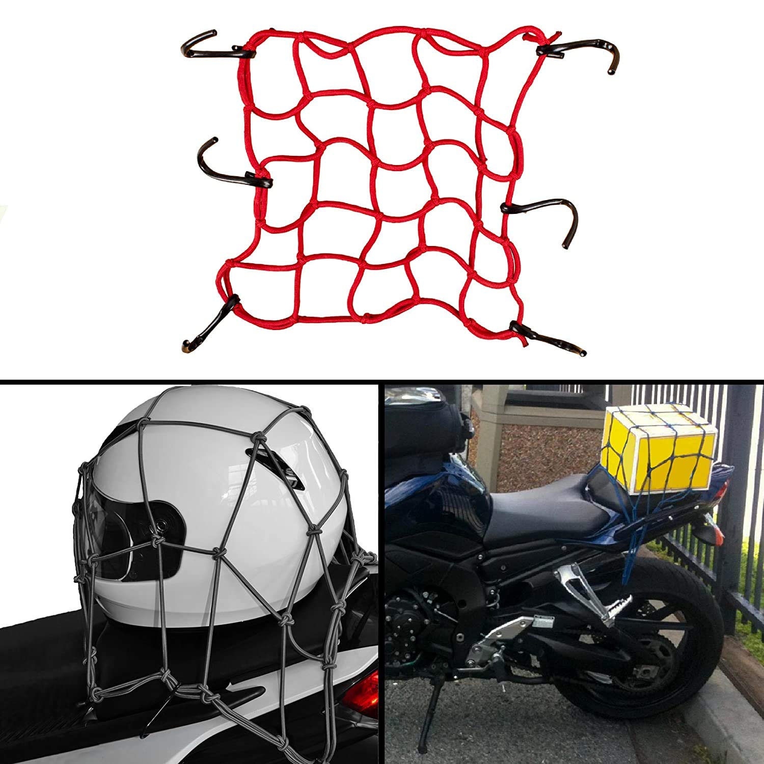YASH ENTERPRISES Universal Fit All-Purpose Super Strong Net/Seat Jali for All Bikes RED/Black Blue multicourmulti Colour-picture-8