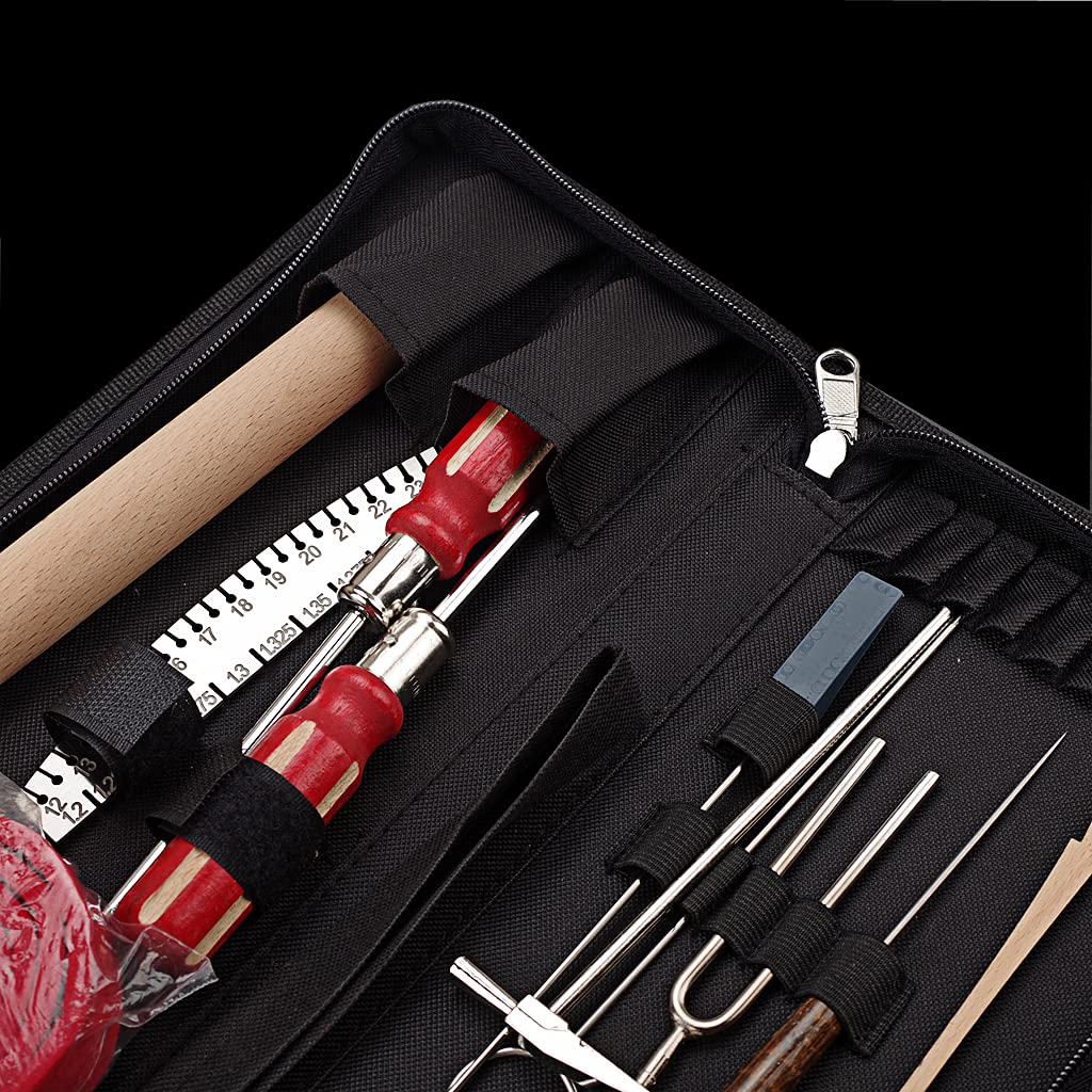 Alnicov Kit de afinación de piano,14 piezas,herramientas de sintonización que incluye llave de afinación universal para piano,mordazas de goma,tira de temperatura,tenedor de afinación con funda