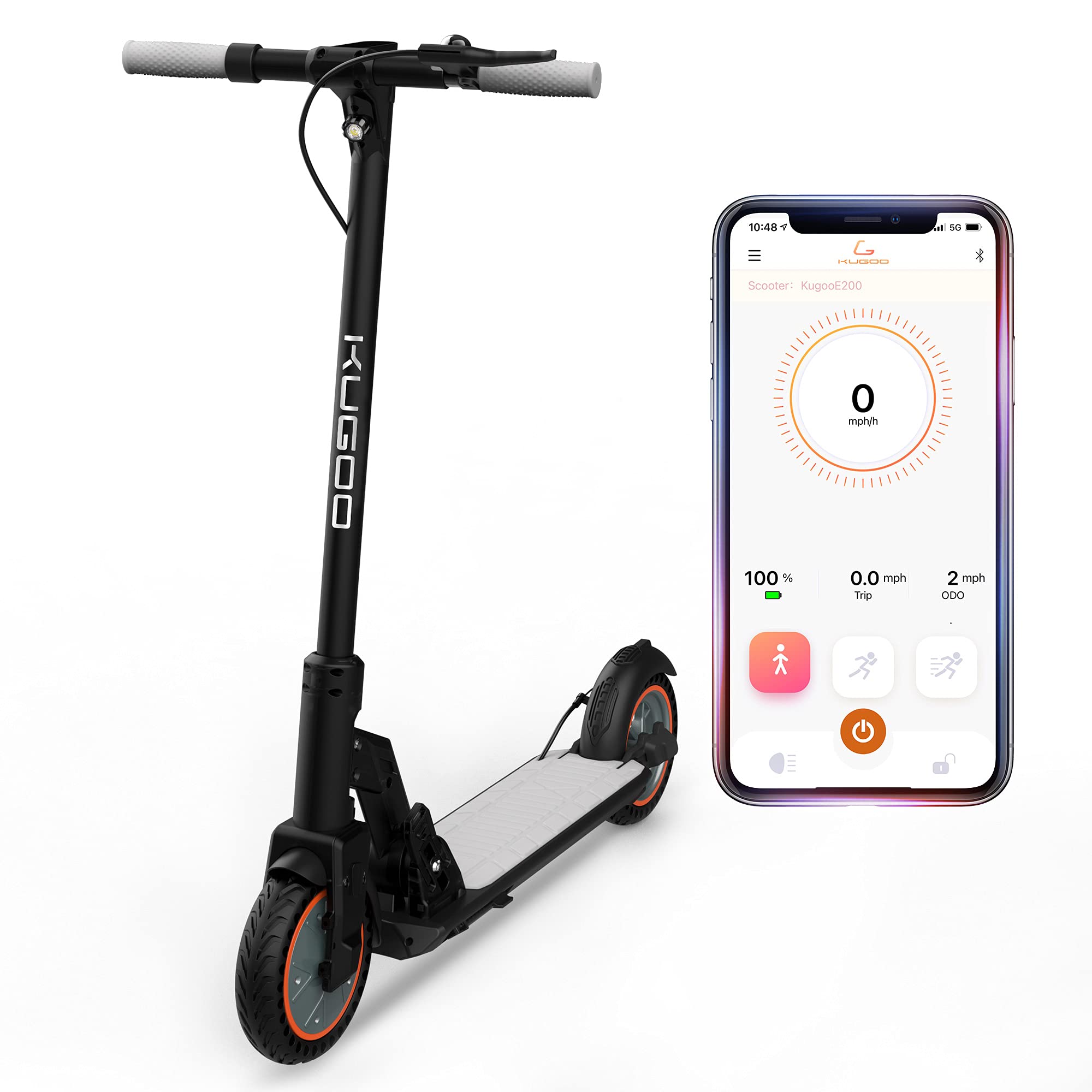 Photo 1 of **WIRES ARE TORN**
KUGOO Electric Scooter, 350W/15.5 MPH Pro Scooter, Electric Scooter for Adults, Scooter with Foldable Frame & Handle Bar, 8 Inches Inflation-Free Tires, S1 Plus & M2 PRO Grey