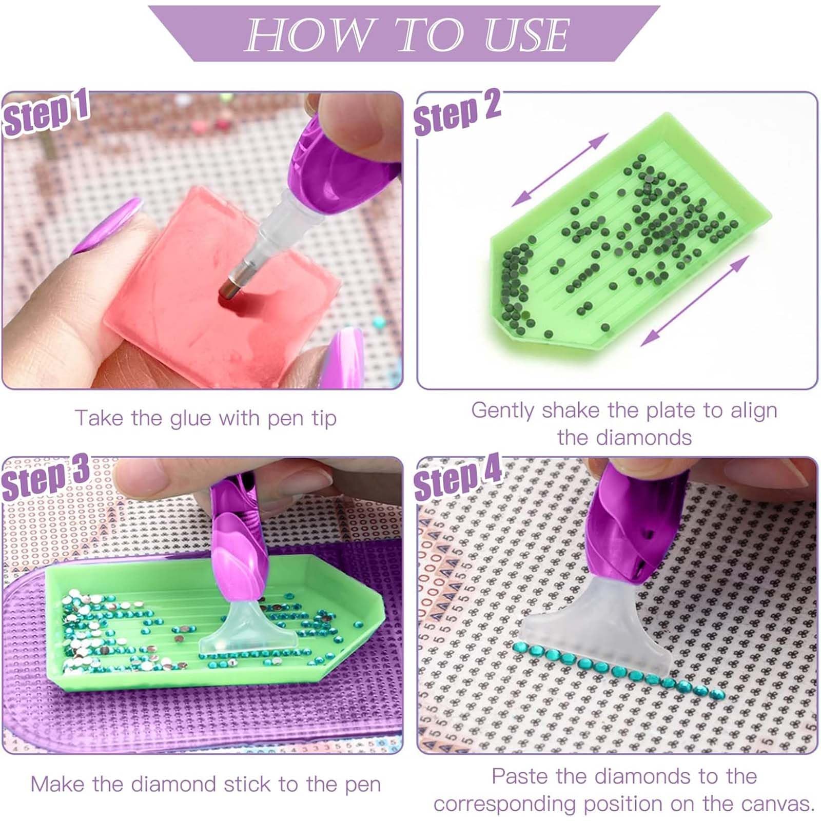 Kit 34 Accessori Per Diamond Painting - Penne, Vassoi E Pietre | Per Ricamo Con Diamanti Fai Da Te - Foto 6