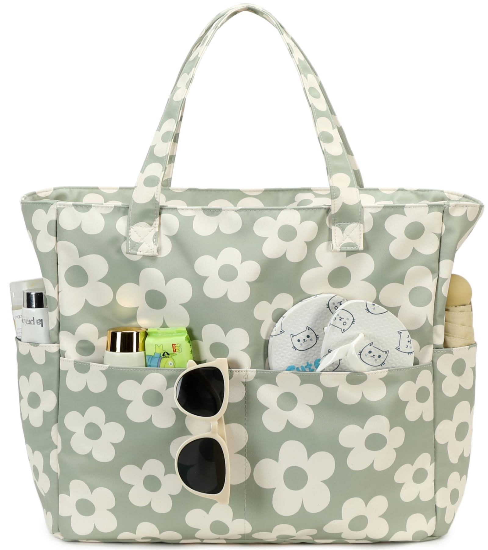 Bluboon Waterproof Beach Tote Pool Bags for Women Ladies Extra Large Carry On Bag With Wet Compartment for Weekender Travel