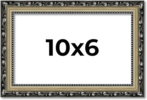 Poster Palooza Marco de fotos de madera maciza envejecida de 10 x 6 pulgadas con acrílico UV, respaldo de tablero de espuma y herrajes