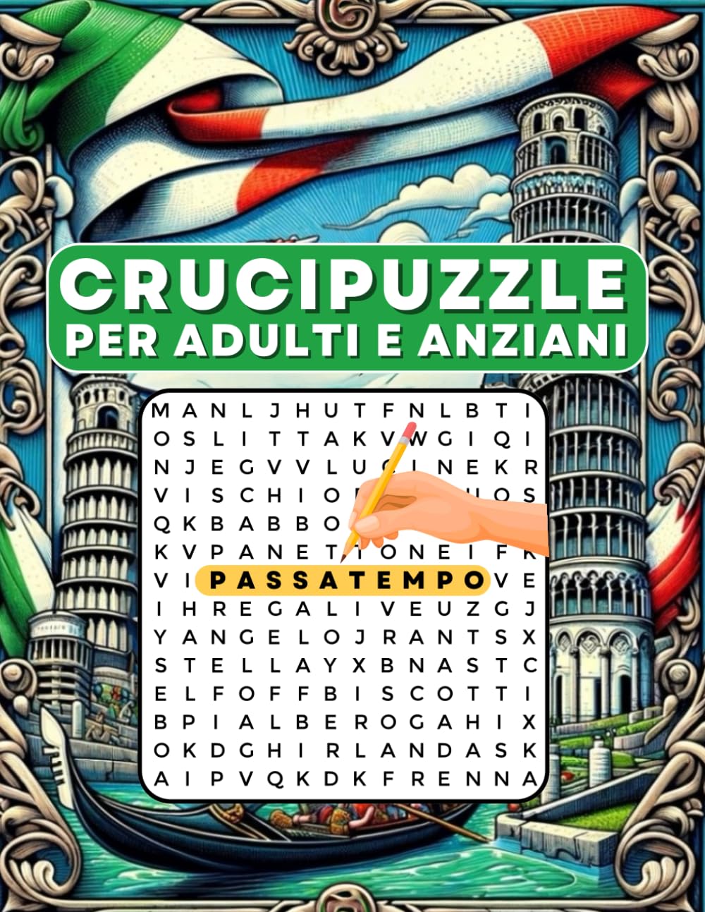 Crucipuzzle per Adulti e Anziani Caratteri Grande - Idea Regalo per Famiglia e Nonni: Enigmistica Facile e Rilassante XXL con Parole Intrecciate