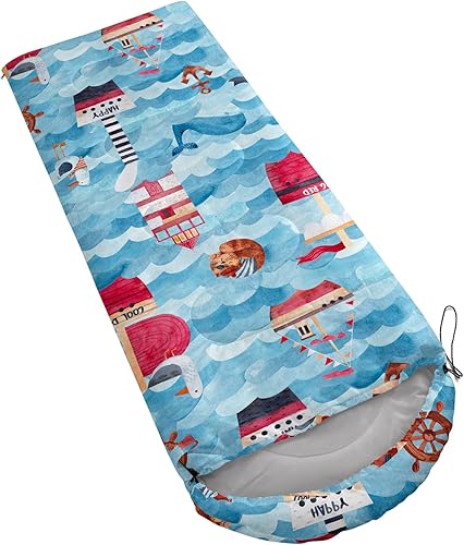 Miniatura 2 de CVHOUSE Saco de dormir para camping, 3 estaciones, clima cálido y fresco, ligero, saco de dormir impermeable para adultos y niños, viajes y al aire