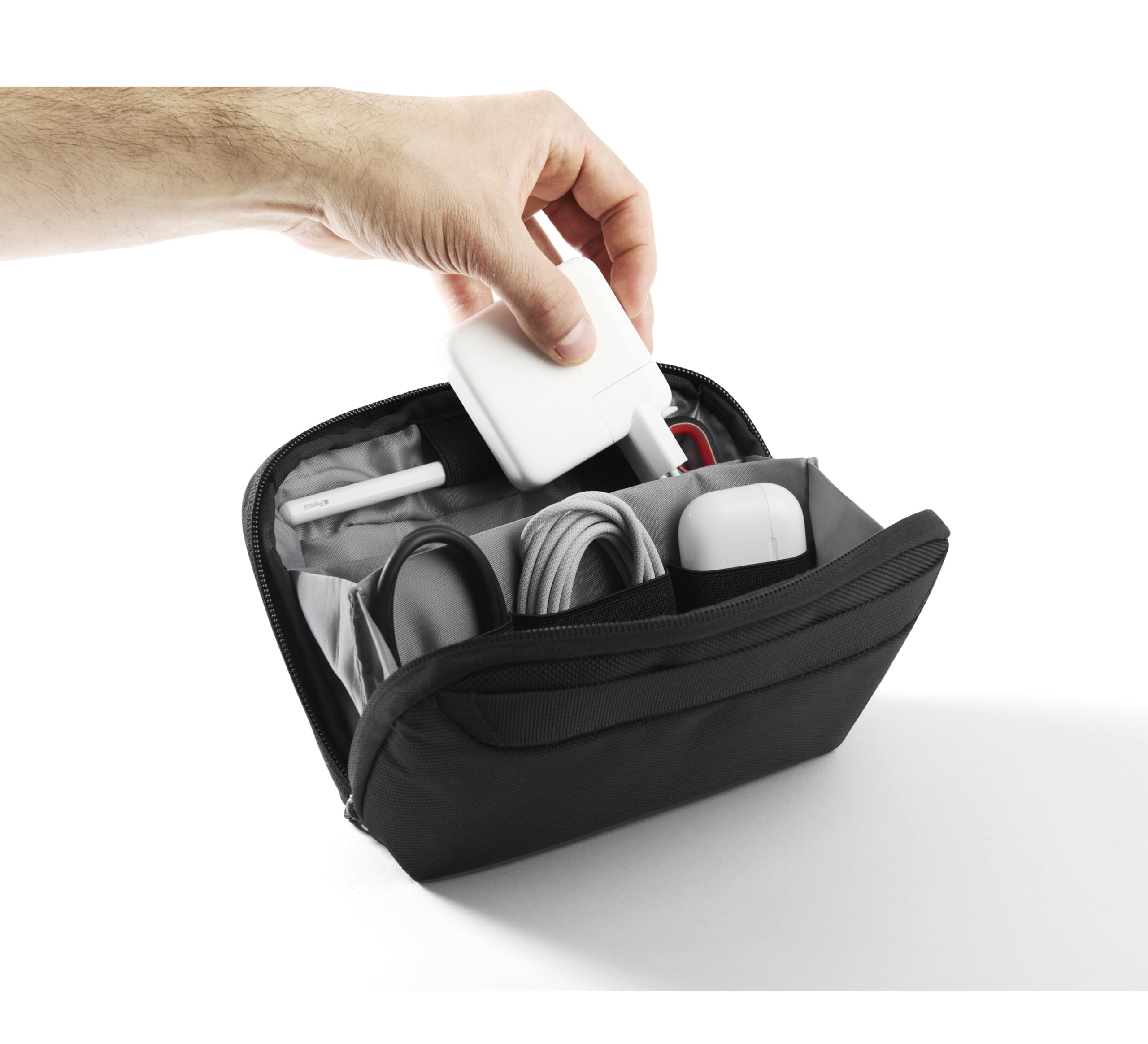 RUGSAK - Borsa organizer per cavi, accessori elettronici compatti per laptop, cellulare, caricabatterie, cavi, hard disk, adattatori e schede SD | Tech Pouch Cable Bag per viaggi e ufficio