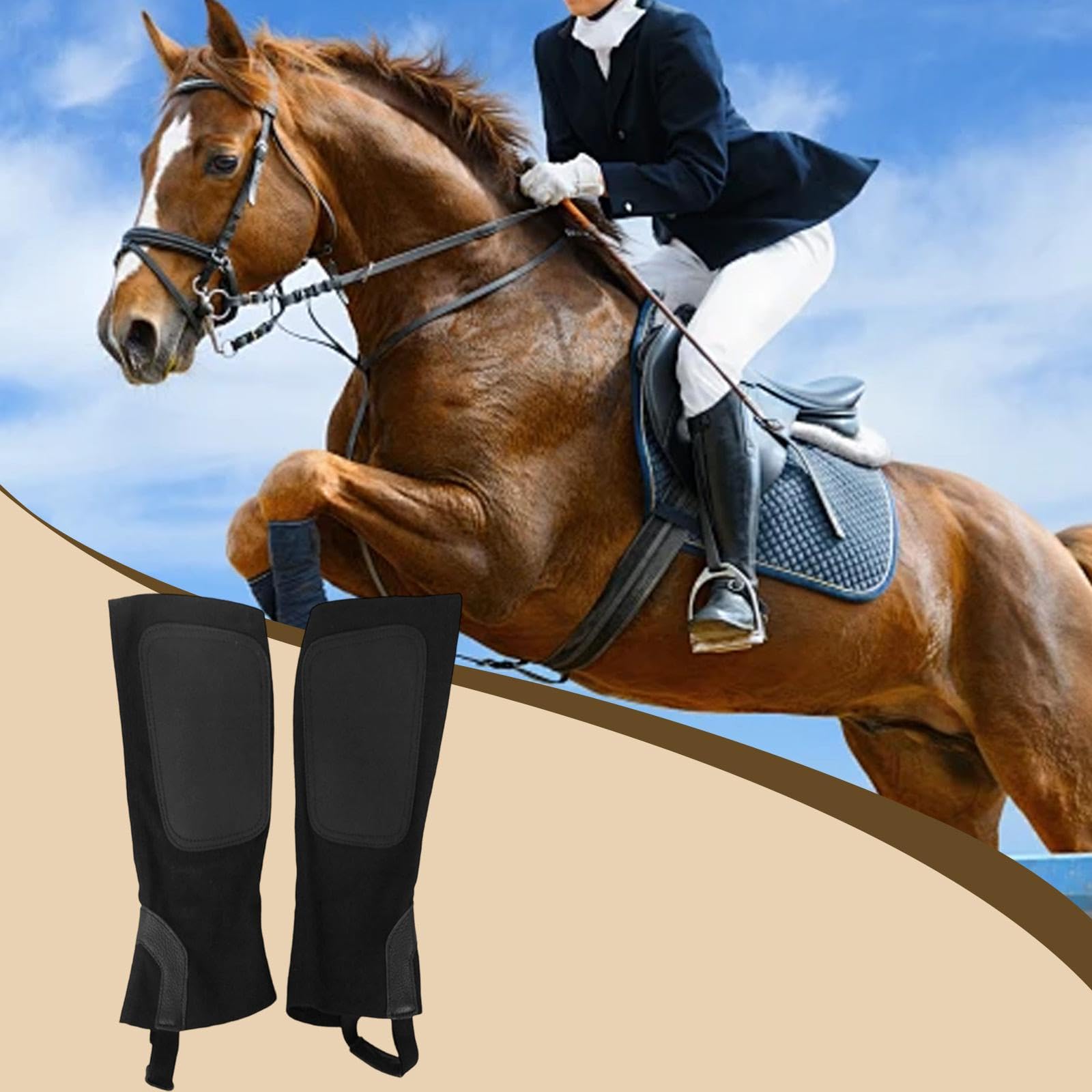 Equestrian Boot Tops de Media Caña para Equitación Diseño en Lona y Alta Resistencia Protección Suave y Fácil Cuidado Adecuados para