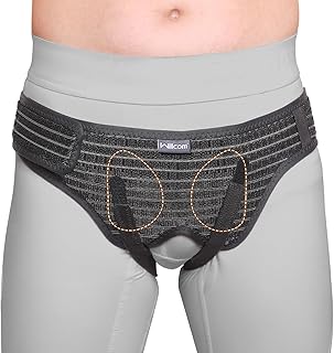 Hernia Belt for Double Inguinal, Hernia Support Truss for Men and Women, Pain Relief Recovery Adjustable Strap with 2 Removable Medical Compression Pads (Large)