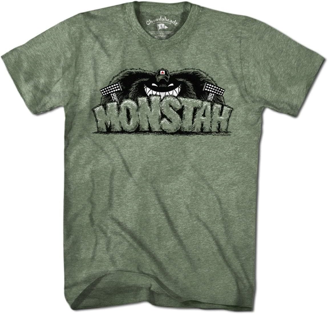 Chowdaheadz Boston Monstah T-Shirt - Unisex Vintage Tee Soft Cotton Blend