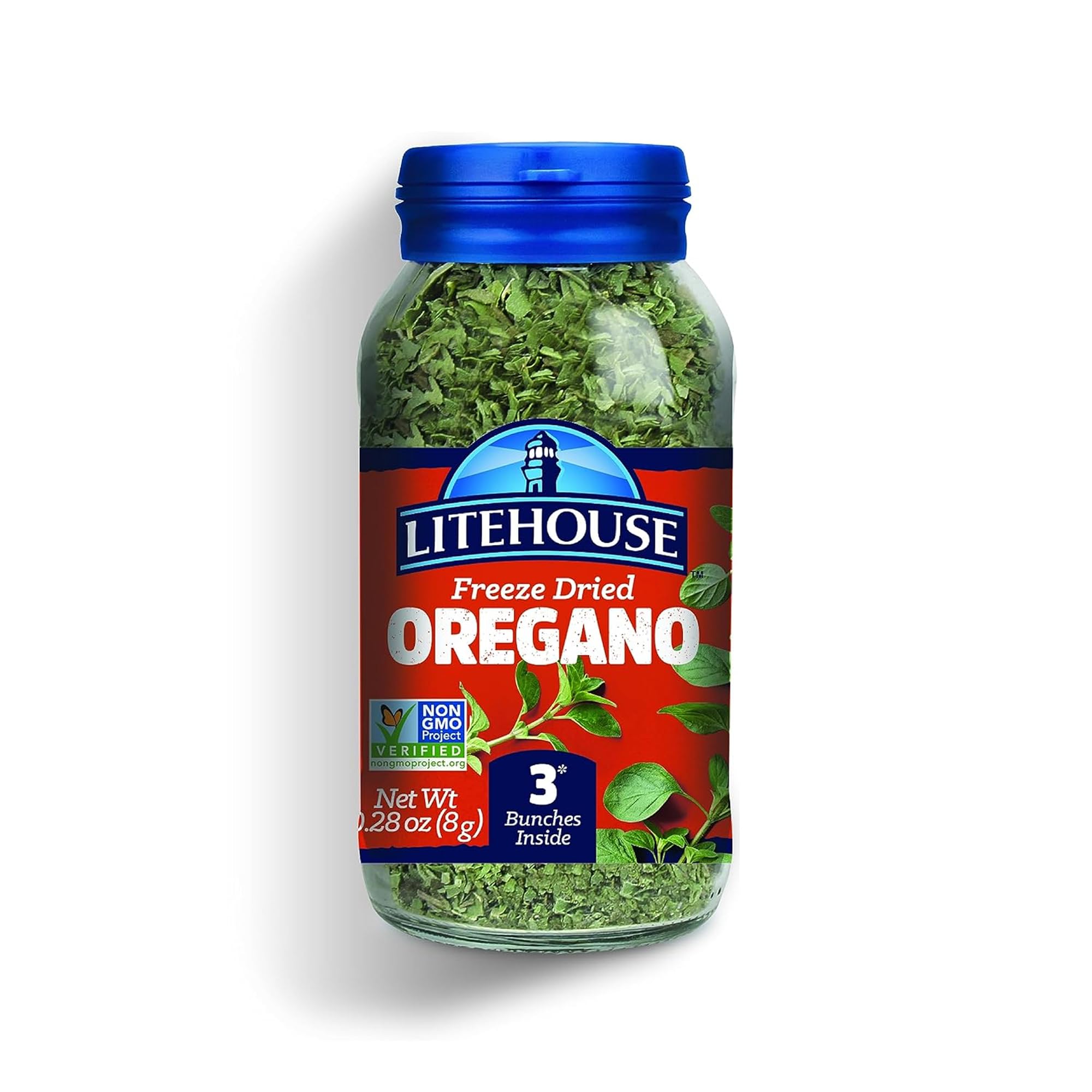 Litehouse Freeze Dried Oregano - Substitute for Fresh Oregano, Jar Equal to 3 Oregano Fresh Bunches, Organic, Oregano Seasoning, Non-GMO, Gluten-Free - 0.28 Ounce