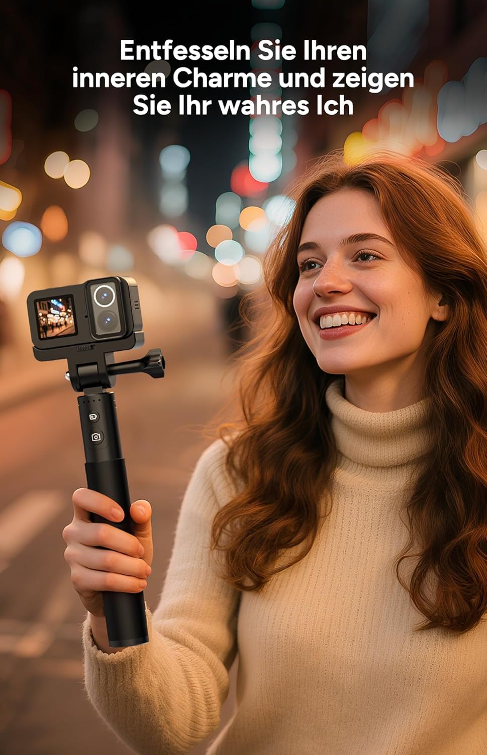 SJCAM SJ20 Vlogging Camera 4K ohne SD,Sportkamera mit 40MP, 8X Zoom und Supernachtmodus,Unterwasserkamera Schnorcheln für Reisen, Motorrad, Outdoor, Mit Kabelgebundenem Mikrofon und 8H Selfie-Stick