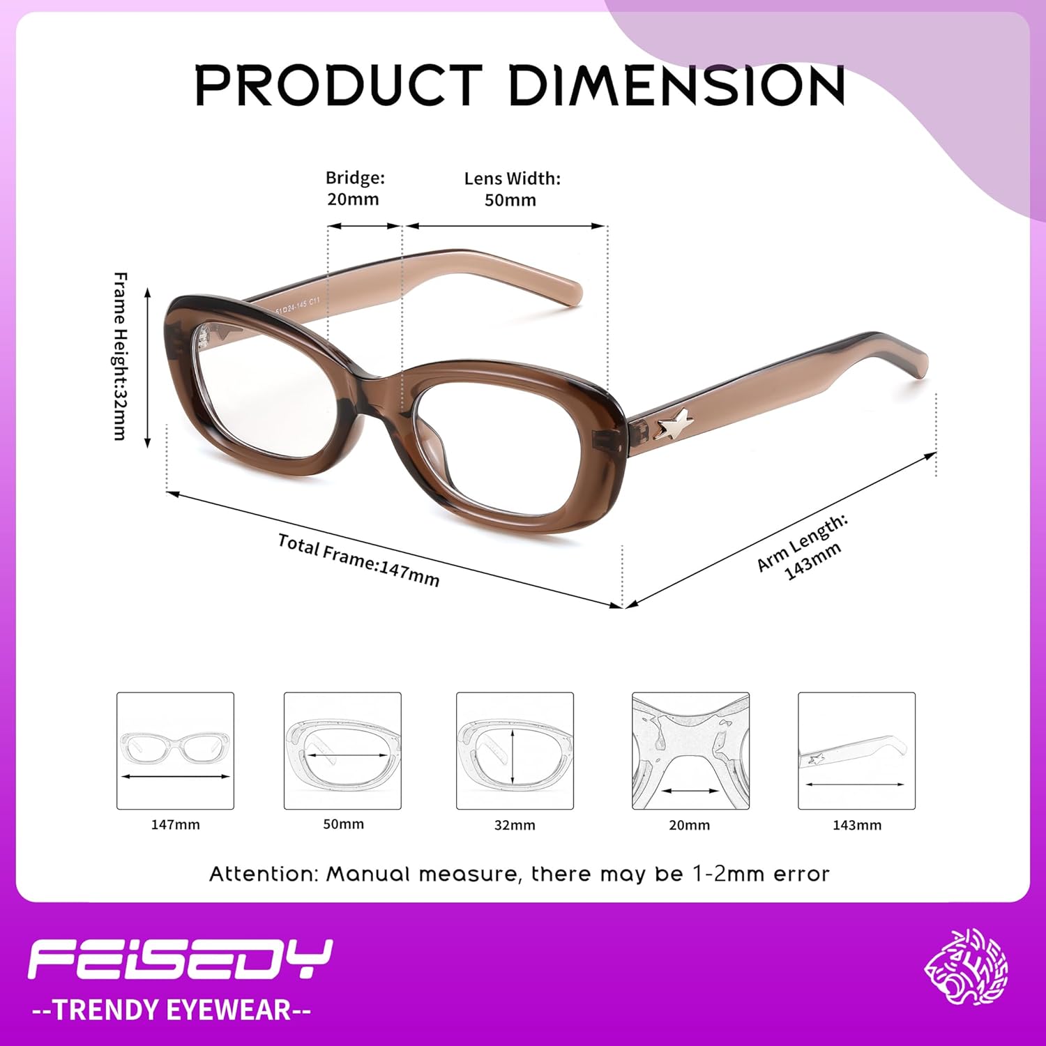 FEISEDY Retro Oval Blue Light Blocking Glasses for Women Nerd Fake Glasses Y2k Small Eyewear Frame B0229 - Image 7