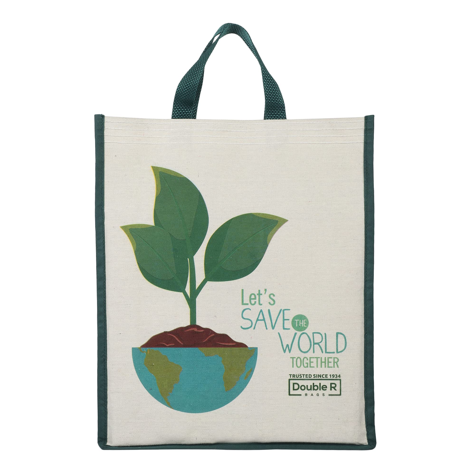 DOUBLE R BAGS Pure Cotton Canvas Reusable Grocery Bag - Eco-Friendly & Multi-Purpose (Size L)