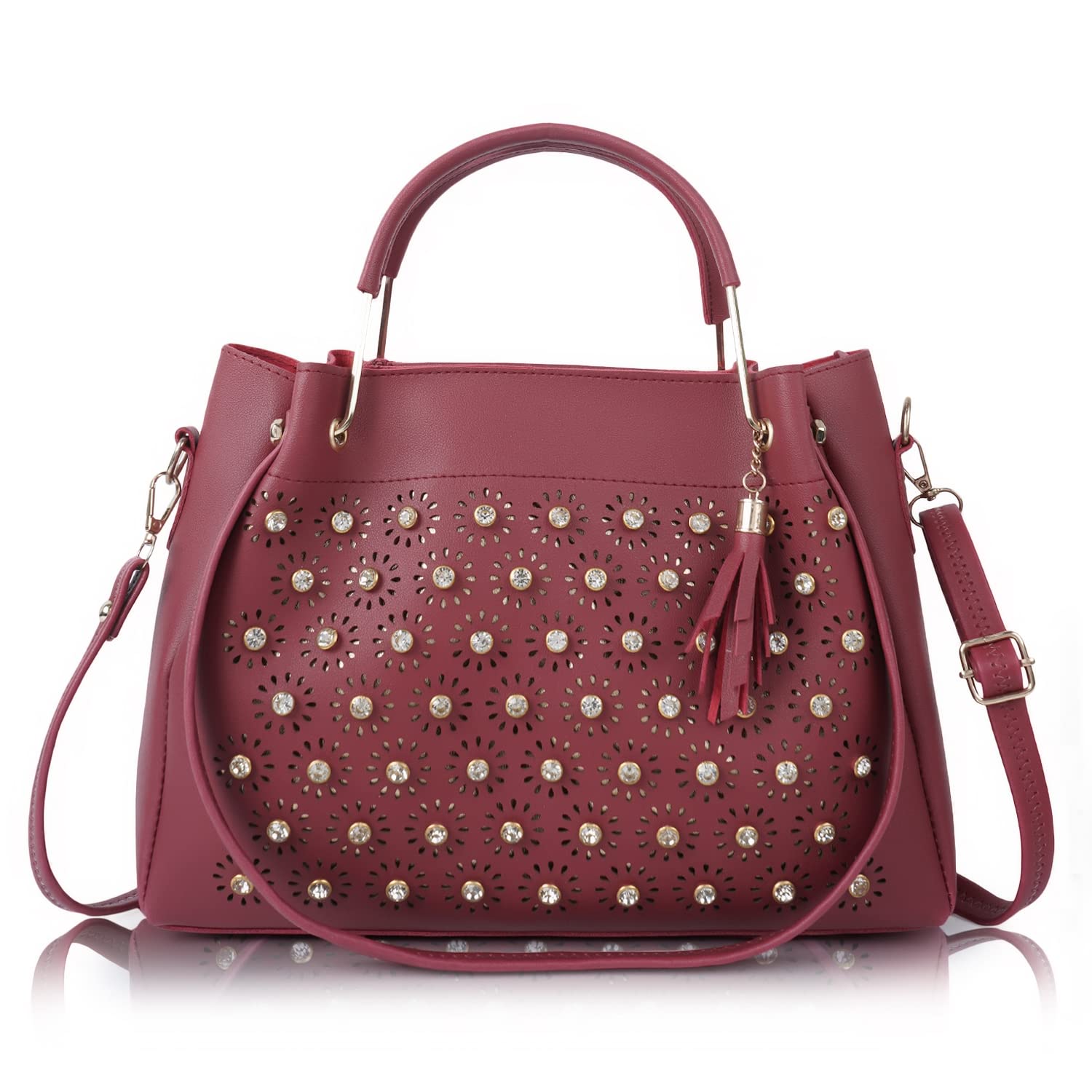 Envias Leatherette Handbags For Womens Ladies (D-31-Maroon) (B0C2PYYRT2) Amazon Price History, Amazon Price Tracker