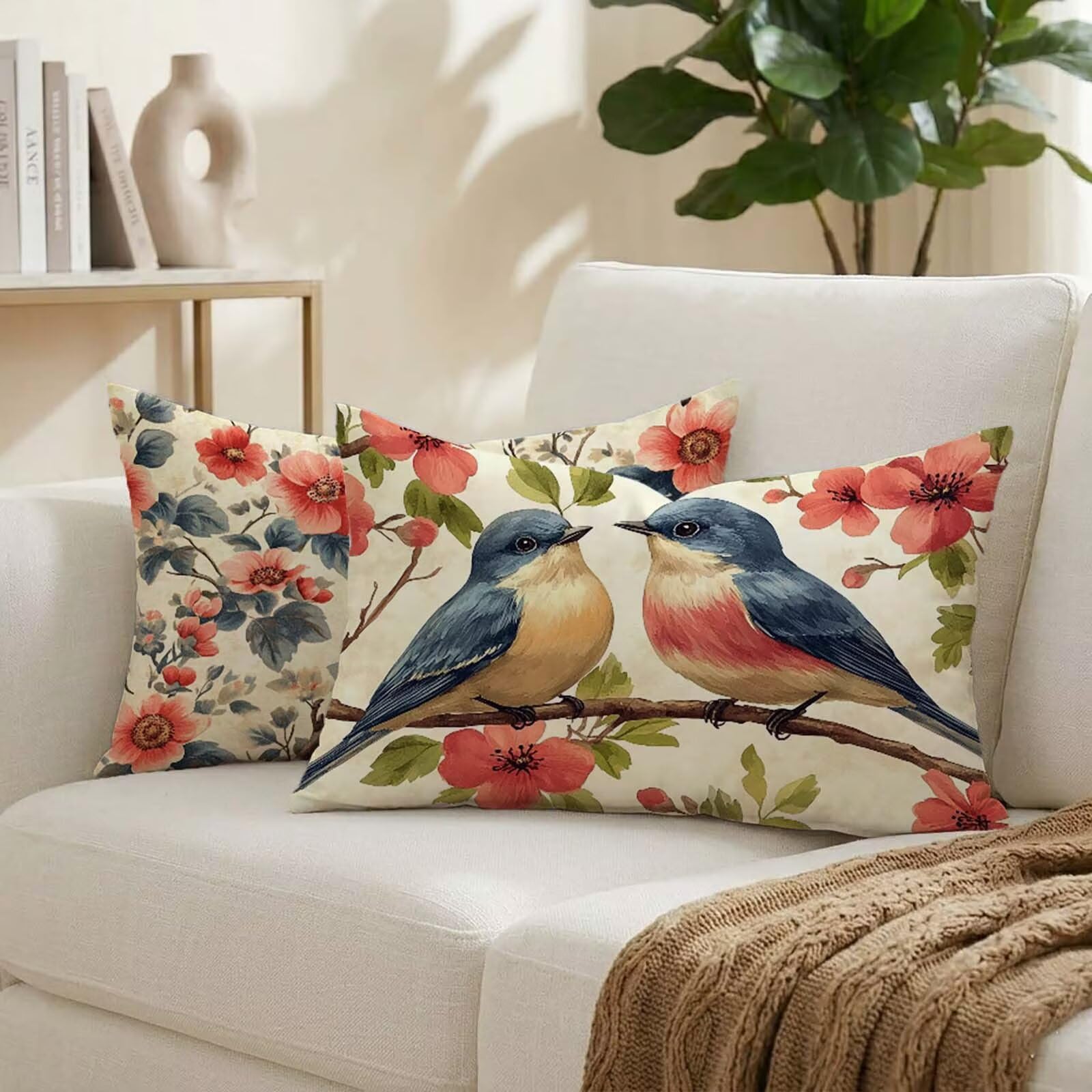 Taie oreiller 50x80 velours exterieur impermeable housse coussin fleur canape