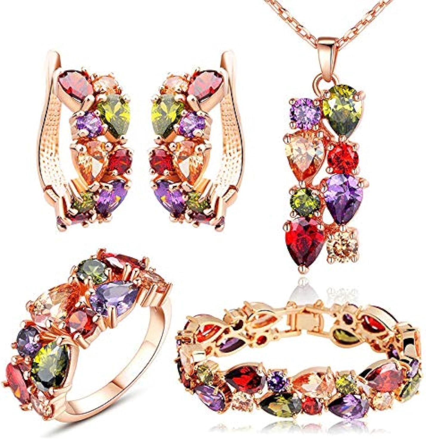 Stylish Necklace Jewellery Gold Plated Jewellery Set for Women (Multi-Colour) (YBNK_5678)