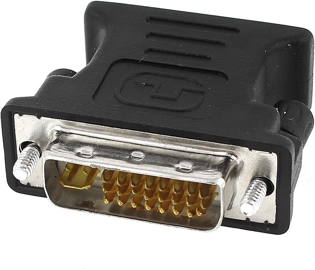 Ruilogod Black 24+5 Pin DVI-I Male to 15Pin VGA Female Straight Coupler Adapter
