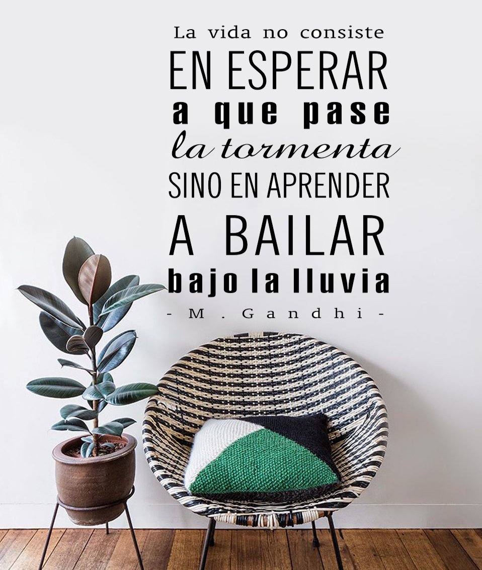 Vinilo frase “ la vida no consiste en esperar… “ Vinilos decorativos vinilo frases motivadoras para pared. Vinilo para decorar habitaciones. DC-16041 (Vinilo de corte, 240x120cm)