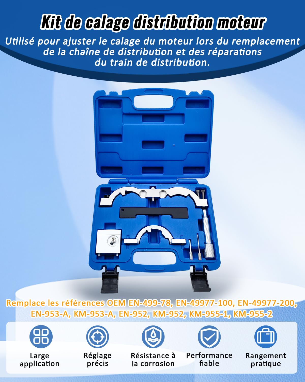 Kit de Calage Distribution, Outils de Calage d’Arbre à cames compatibles avec Chevrolet Opel Vauxhall 1.2, 1.4, remplace OEM EN-49977-100, EN-49977-200, EN-499-78, EN-953-A, EN-952