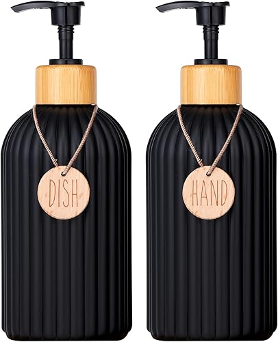 Dispensador de jabón para platos para cocina, dispensador de jabón líquido recargable de manos de 16 onzas para baño, para fregadero de cocina,