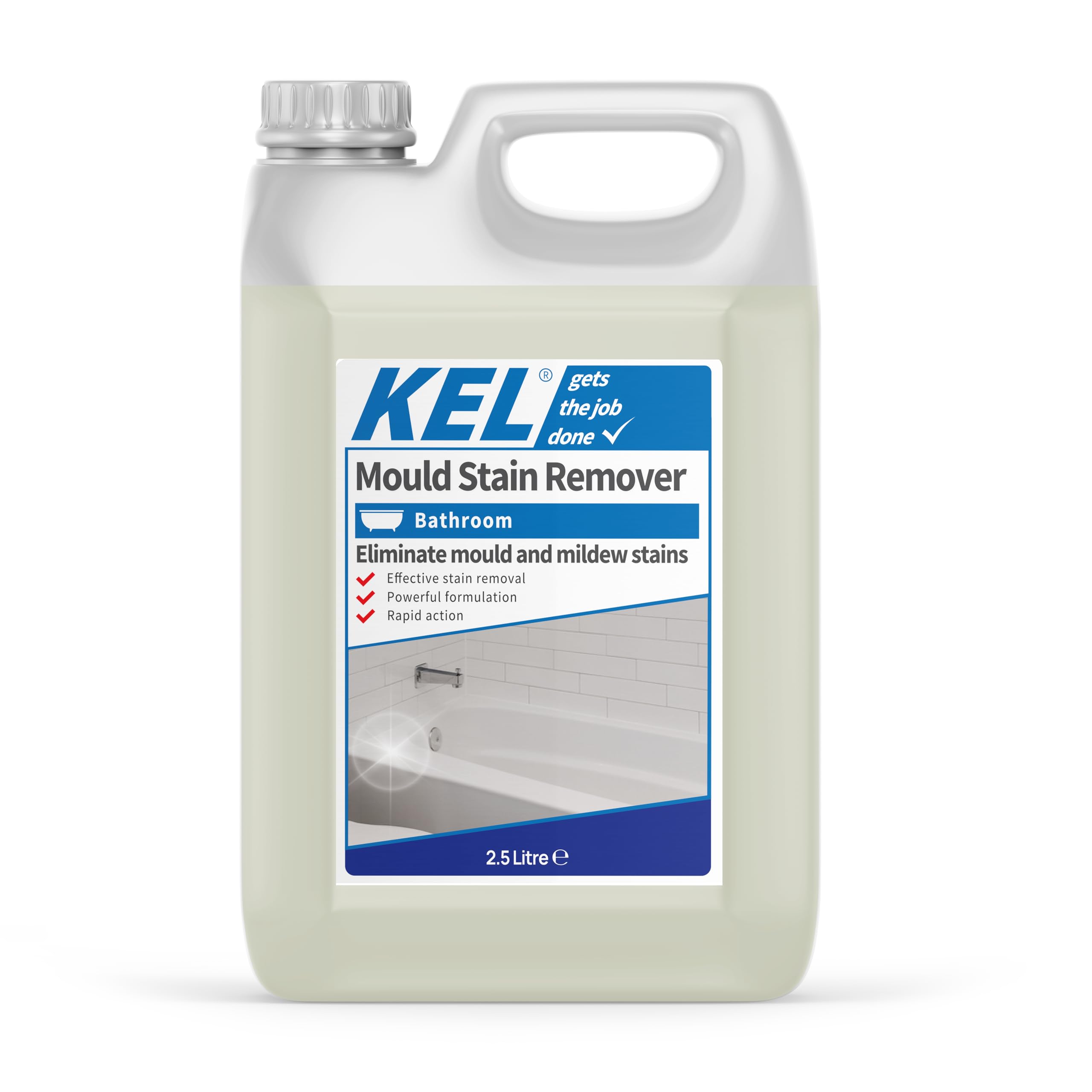 KEL - Mould Stain Remover Spray, Removes Mouldy Stains From Walls, Tiles, Silicone Seals & More - 2.5 Litre