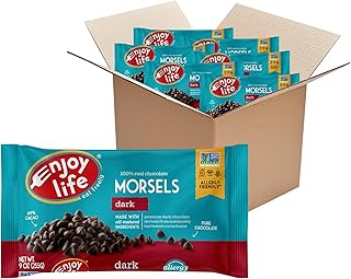 Enjoy Life Baking Chocolate, Soy free, Nut free, Gluten free, Dairy free, Non GMO, Vegan, Paleo, Dark Chocolate Morsels, 9...