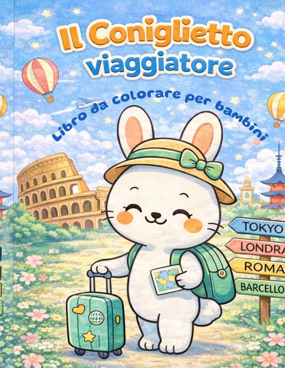 IL CONIGLIETTO VIAGGIATORE: Libro da colorare per bambini (Il Mondo Del Coniglietto)