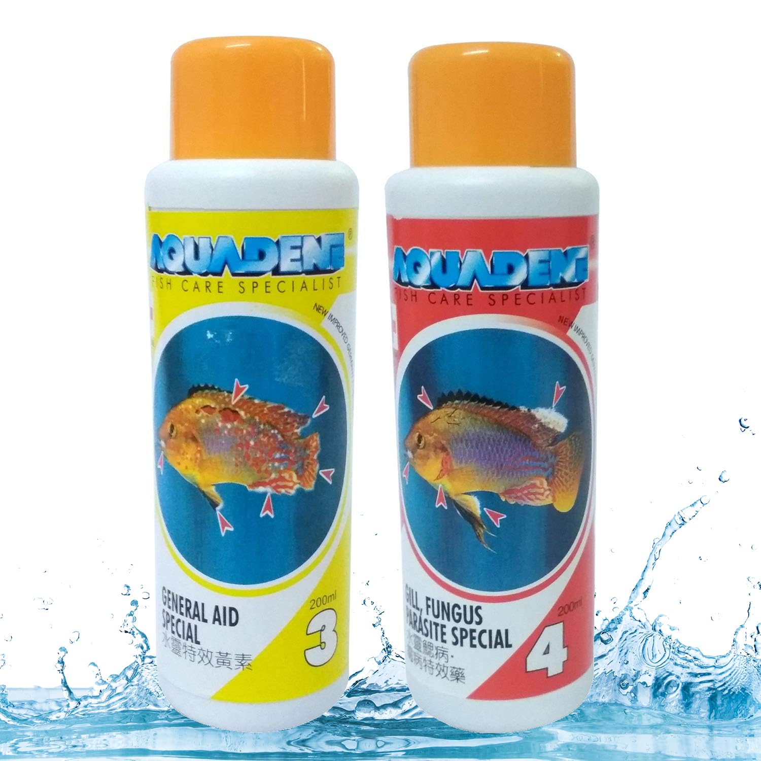 Jainsons Pet Products Aquadene Aquarium Fish Care Special Freshwater and Saltwater Effective Treatment for Fish Tank (200 ML, GILL, Fungus, Parasite, General AID)