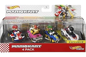 Mario Toys for Boys Age 4: Hot Wheels Mario Kart Die-Cast Toy Cars 4-Pack