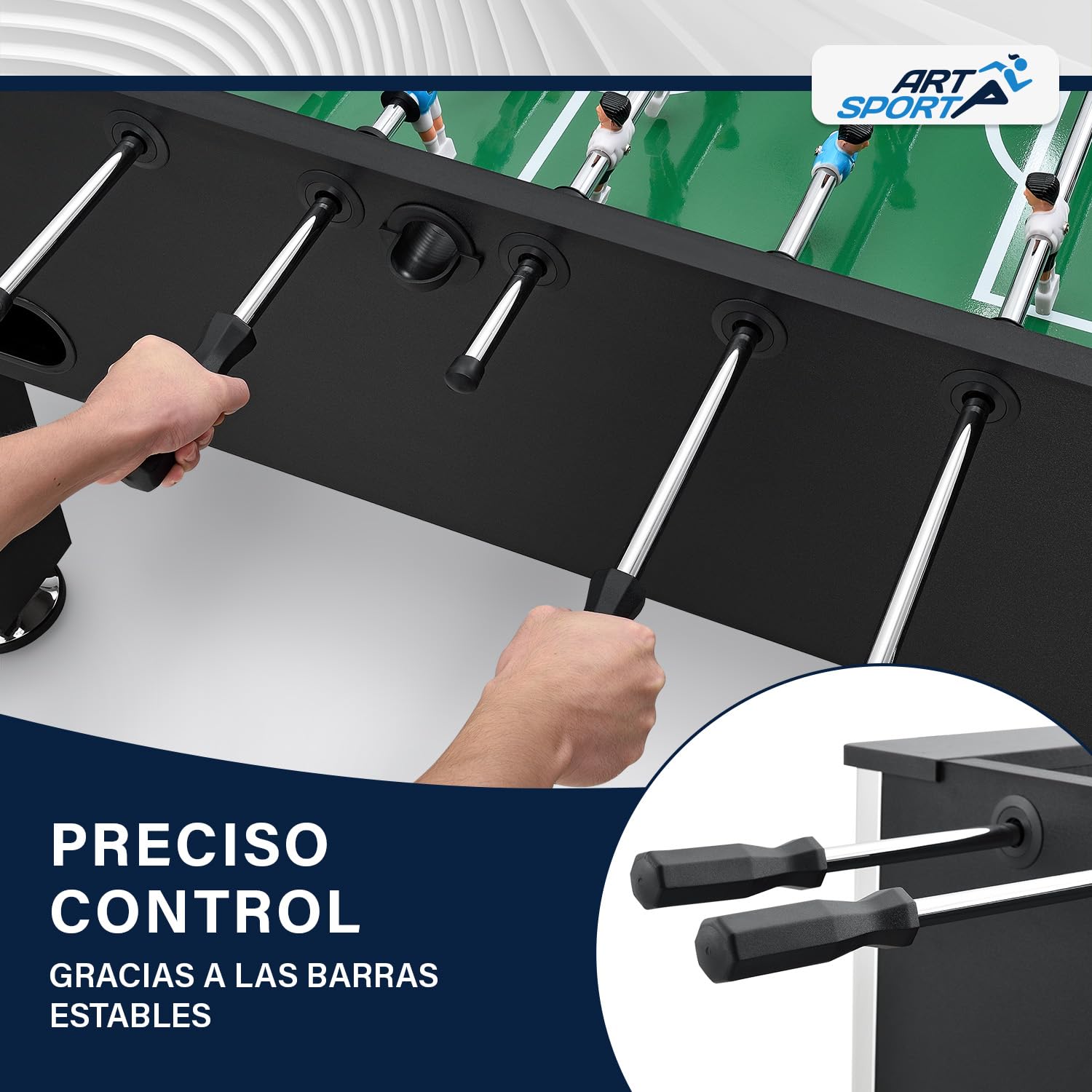 ArtSport Futbolín Wuzzler – Mesa de futbolín, incluye 2 bolas con soporte para bebidas, futbolín, futbolín, futbolín, caja