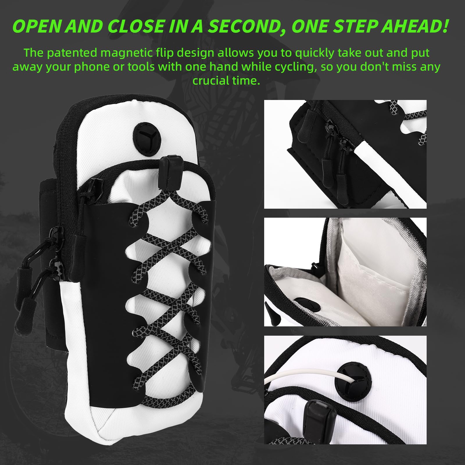Bolsa Cuadro Moto, Poliéster Resistente al Desgarro Funda Telefono Bicicleta Diseño con Tapa Magnética Funda para Bicicleta para Surron Talaria y E-Ride Pro Vehículos Eléctricos y(Plata)