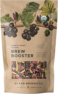 Kombucha.com Forest Berry Bloom BREW BOOSTER - Super Premium Elderberry, Currant, Blueberry Blend w/ Hibiscus for Creating Store Quality Kombucha, Flavored Iced Tea, Sangria, and More - All Natural, Loose Leaf, Caffeine Free, No Artificial Flavors, Immunity Boosting (4 Ounce. Makes 4 Gallons.)