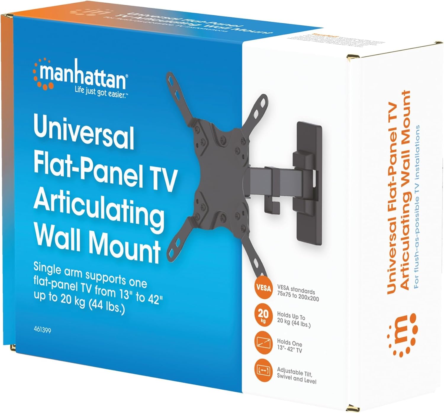 MANHATTAN Universal Flat-Panel TV Articulating Wall Mount packaging