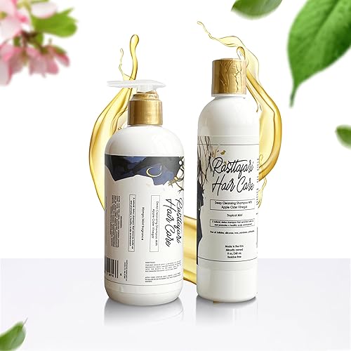 Rastta Locs - Champú de vinagre de sidra de manzana para limpieza profunda y desintoxicación con extracto de semillas de aloe vera y granada 1