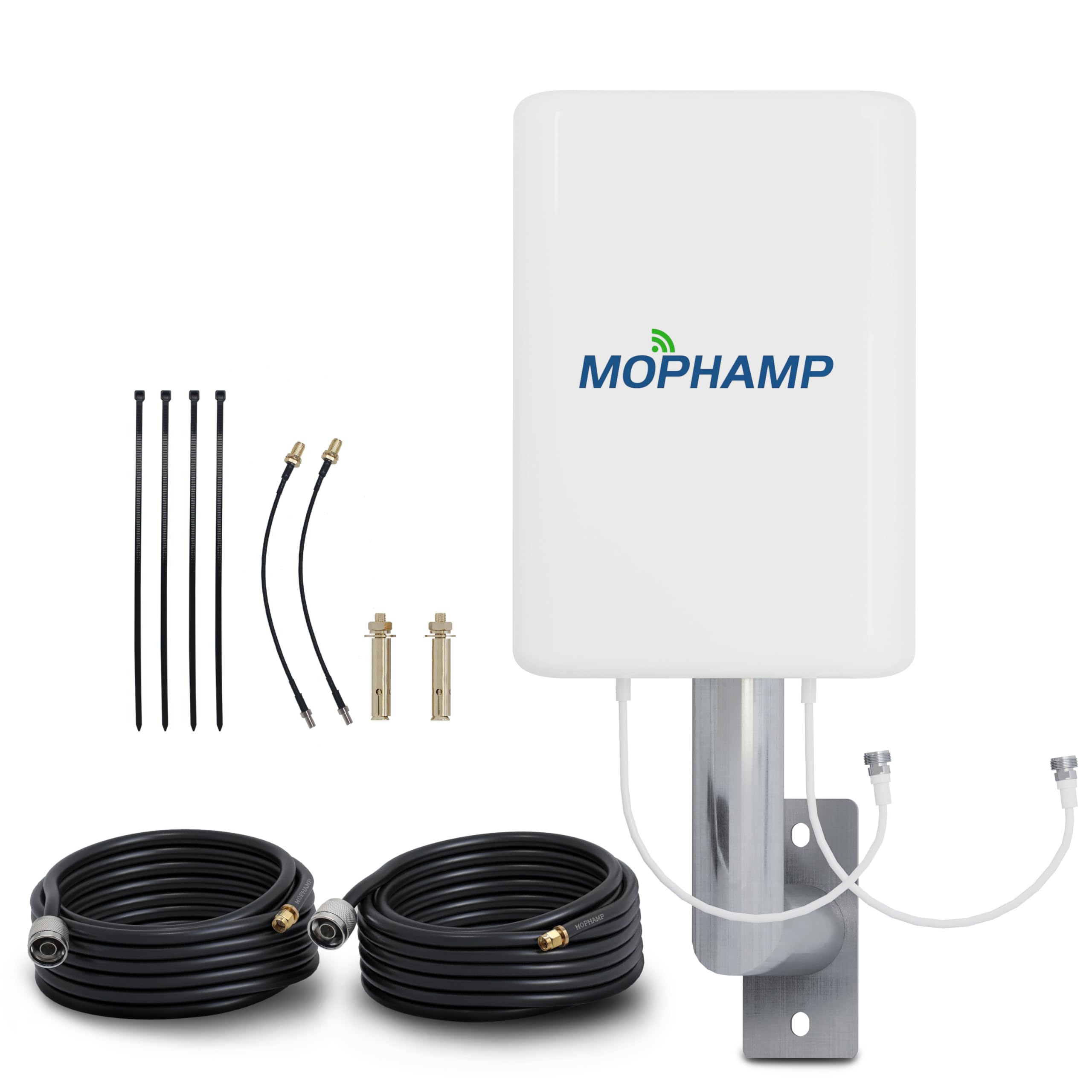MIMO Antenne Doppia Polarizzazione 4G 5G LTE Esterna 698-3800Mhz 8dBi Cavo coassiale doppio da 10 m a bassa perdita compatibile con router/modem/hotspot con porte esterne SMA/TS9