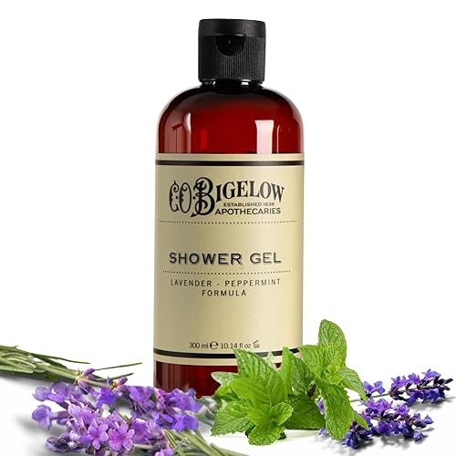 C.O. Bigelow - Gel de ducha de menta y lavanda, gel de baño hidratante con aceites esenciales de lavanda y menta, 10.14 onzas líquidas