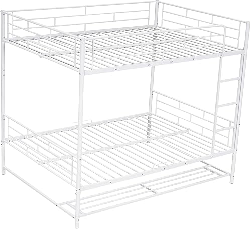 Miniatura 7 de Merax Litera de metal individual sobre cama individual con estante y barandillas para dormitorio, para niños, niñas y adultos, color negro