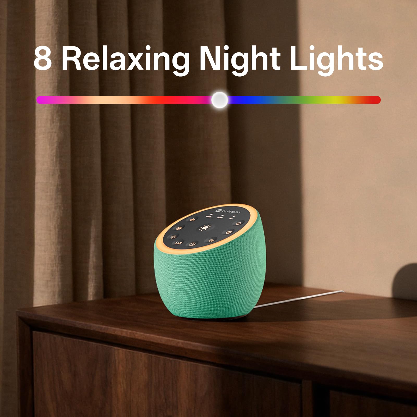 Hotmoon Cocoon 2 - Macchina audio per dormire, con 40 suoni non looping, doppio altoparlante e timer, 8 luci notturne, rumore rosa, marrone, verde, per adulti che dormono, privacy in ufficio, plug-in