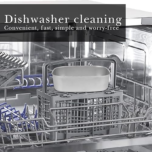 Miniatura 5 de Linkidea Lonchera eléctrica de acero inoxidable 304, sin compartimentos, bandeja reutilizable extraíble, contenedor de reemplazo de alimentos de 1.5