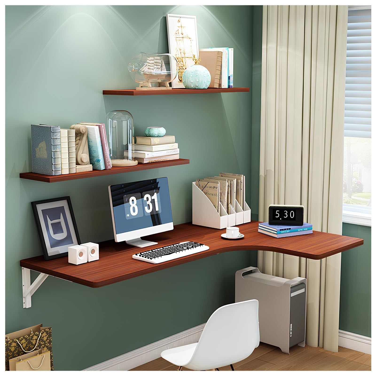 Bureau pliable moderne pour gagner de la place dans un salon encombré