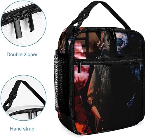 Miniatura 6 de Bolsas de almuerzo térmicas portátiles impermeables Michael Halloween Myers bolsa de almuerzo bolsas gourmet bolsa cálida para viajes loncheras