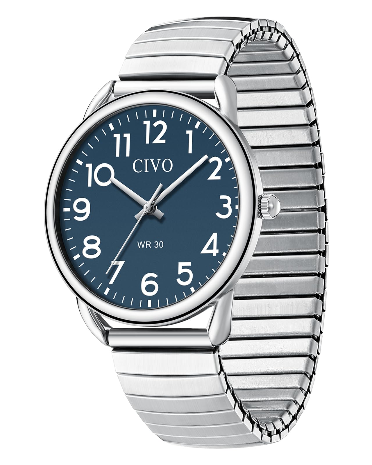 CIVO Gut Ablesbar Herren Uhren: Einfach Groß Ziffernblatt Armbanduhr - Wasserdicht Klassische Analog Quarzuhr Geschenke für Senioren mit Sehschwäche