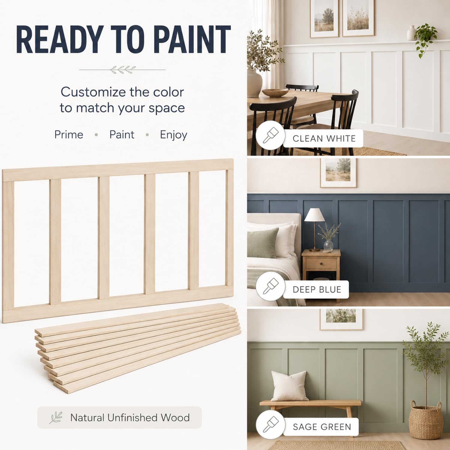 7.87 ft x 4.43 ft Paulownia Wood Wall Panels Board and Batten Wall Panel Kit for Interior Decor DIY Paintable Accent Shiplap Wainscoting Paneling Kit for Living Room Bedroom Home Decor thumbnail