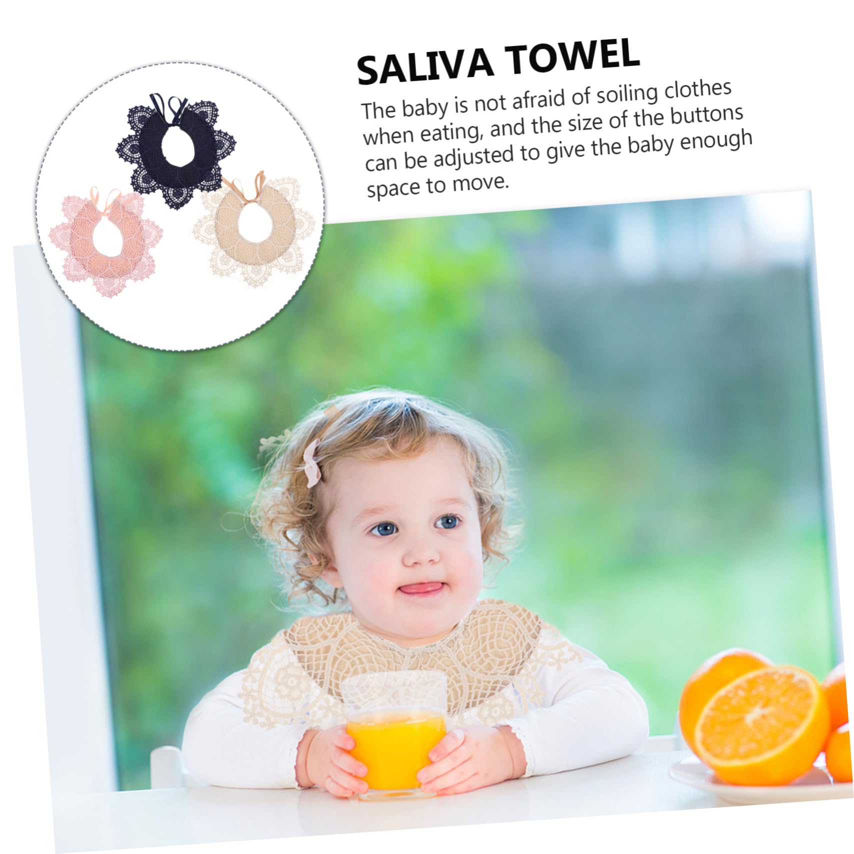 3 Baberos Bandana de Algodón para Ñiño Niña, Absorbentes y Transpirables