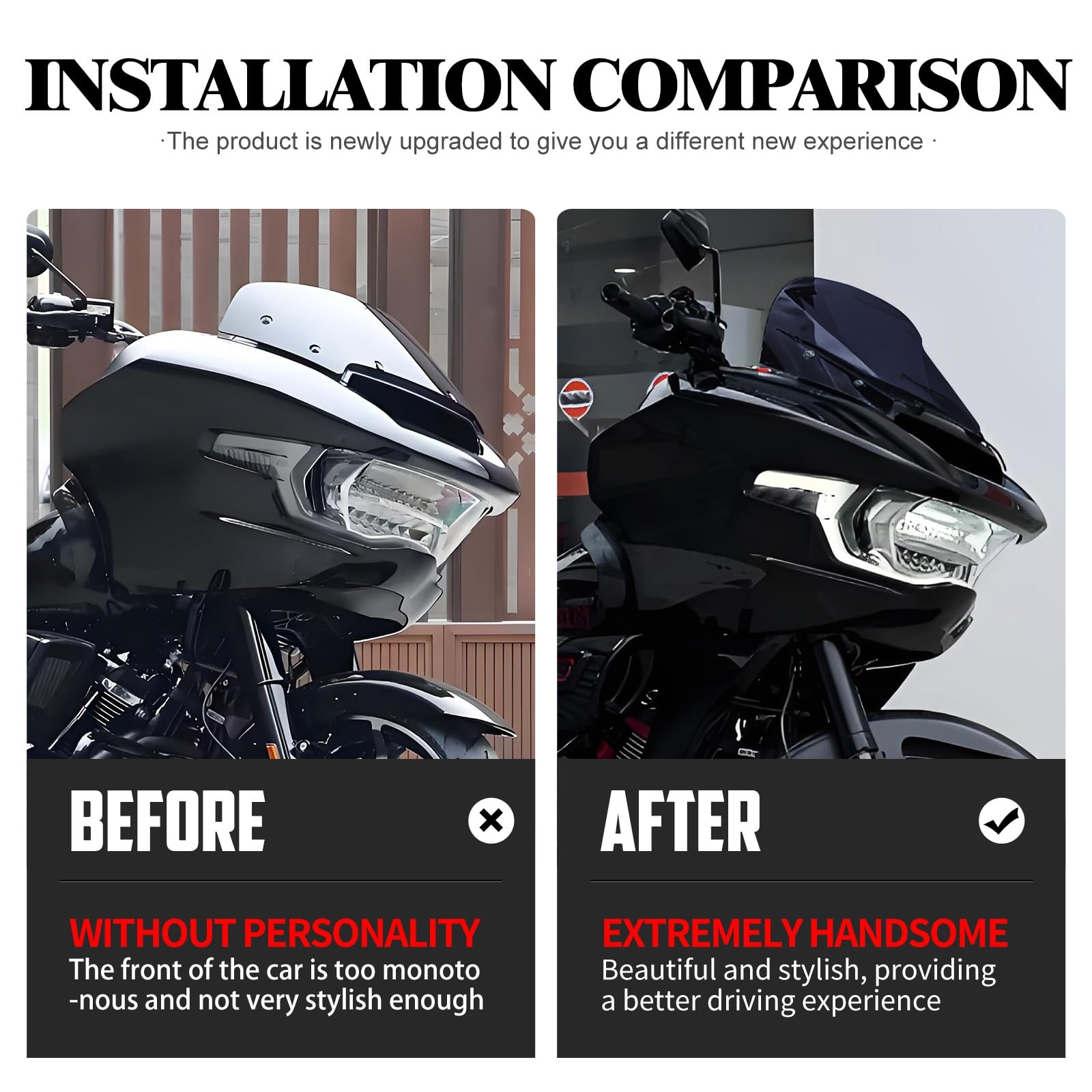 Przednia szyba motocyklowa Pasuje do Harley Touring CVO Road | Dla Glide FLTRXSE 23-Up Road Glide 24-Up motocykl 10 "owiewka deflektor wiatrowy