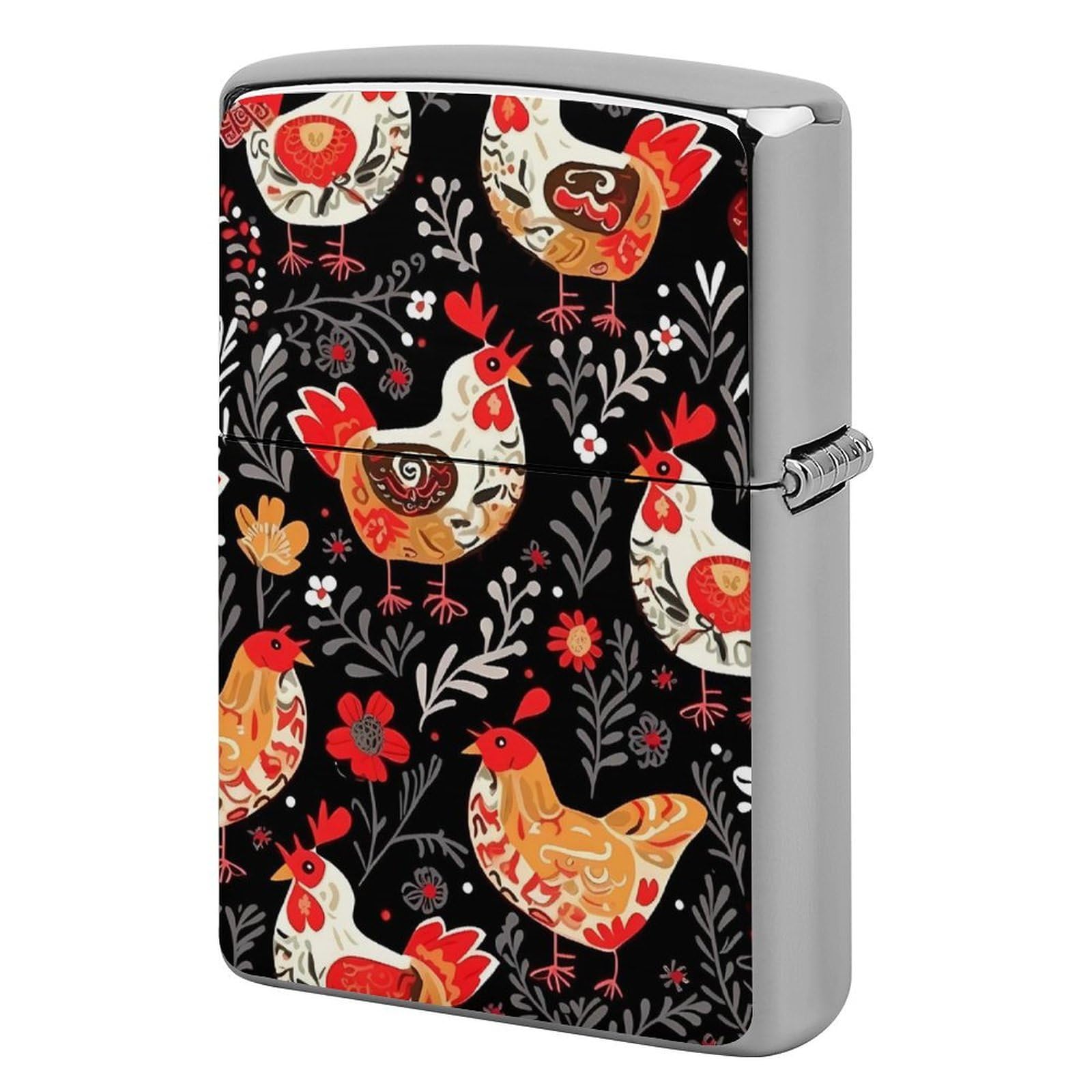 Cute Rooster Chickens Lighter Cover for Men, Personalized Lighter Case for Birthday Gift, Flip-Top Lighters Protective Cover, Portable Lighters Shell for Outdoor, Travel