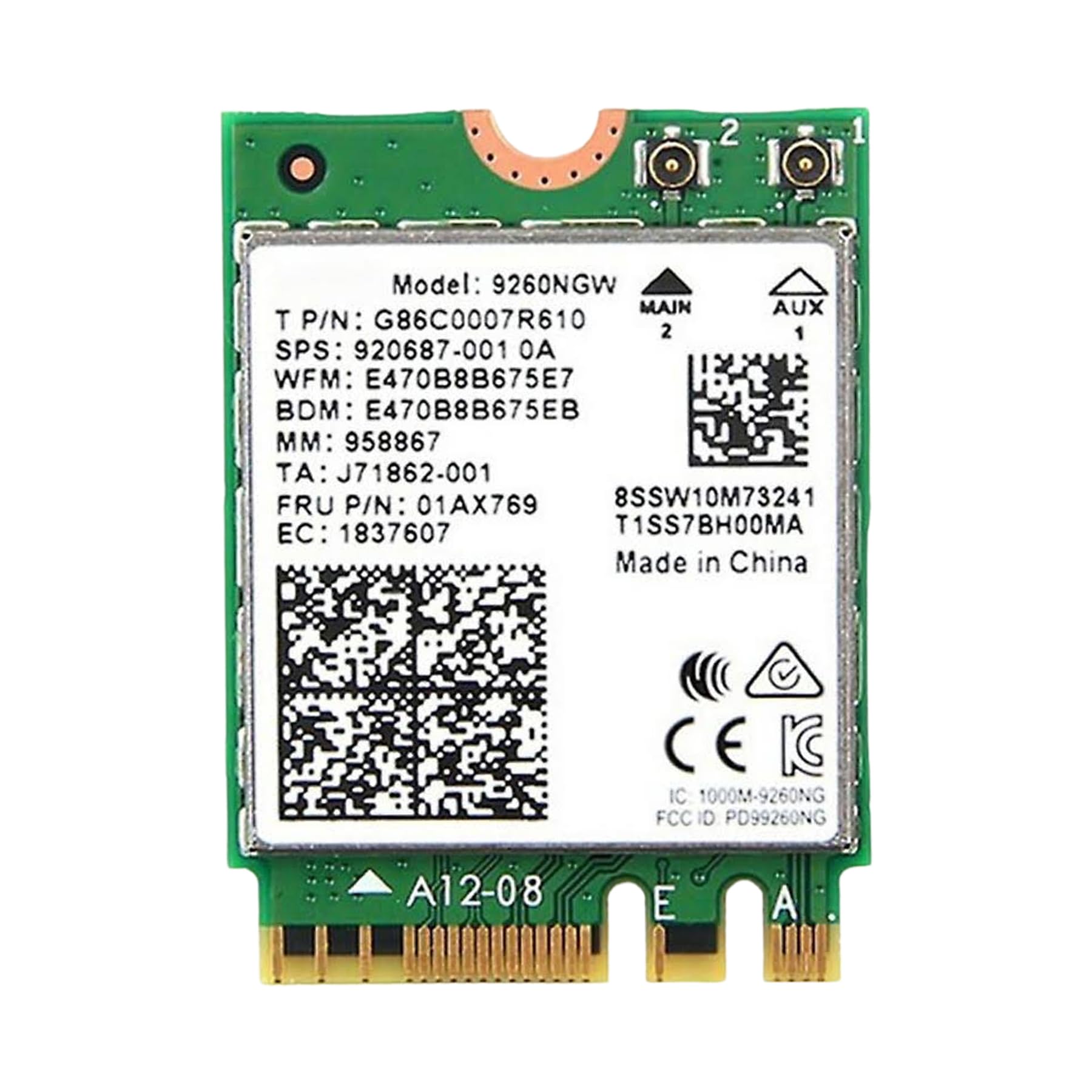 Legacy M.2 WiFi 5 Card for Intel 9260NGW with Bluetooth 5.1 Up to 1.73Gbps